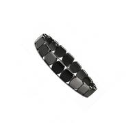 OSNIYAW Pulsera elástica de cuentas de hematita, patrón cuadrado, pulsera de piedra negra natural, cómoda de llevar unisex y accesorios diarios, pulseras de hematita, pulseras con diseños creativos