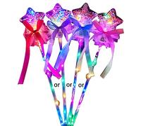 OSNIYAW Varita mágica de mano, princesa, linterna LED, varita mágica, accesorios para escenarios, al aire libre, jugar, juguete luminoso, brilla la oscuridad, juguete favorito para adultos,