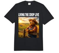 Oso Agricultor Papá Granja Divertido Living The Crop Live Comfort Colors Adult Heavyweight T-Shirt