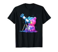 Oso Arco Iris Observación Estelar con Luna Telescopio Camiseta