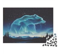 Oso Aurora Puzzle Imposible,desafío para Adultos Luces del Norte Juego Educativo 1000 Piezas Obra De Arte De Juego De para Adultos Y Niños A Partir De 12 Años 1000pcs (75x50cm)