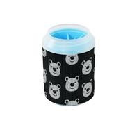 Oso blanco y negro de dibujos animados lindo reutilizable con cerdas de silicona suave esencial para todos los dueños de mascotas para perros y gatos pequeños y medianos