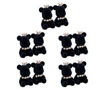 Oso brillante ajustable de botones con flocado suave para cintura de pantalones, hebilla de oso