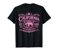 Oso California 1850 Vintage SoCal Norcal Los Ángeles Rosa Camiseta