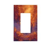 Oso caminando a través de un bosque ardiente interruptor de luz placa de pared cubierta de placa frontal individual basculante 1 banda decorativa cubierta de receptáculo para el hogar, cocina