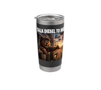 Oso Camionero Conductor de camión Papá Talk Diesel To Me Vaso térmico de acero inoxidable de doble pared