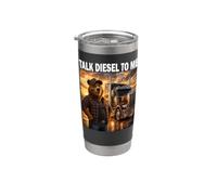 Oso Camionero Conductor de camión Papá Talk Diesel To Me Vaso térmico de acero inoxidable de doble pared