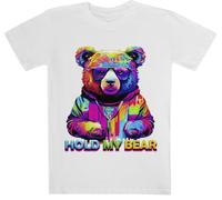 Oso Colorido Y Genial Blanca De Manga Corta para Niños White Kids tee Short Sleeve T-Shirt