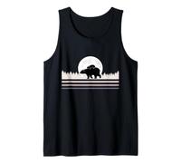 Oso con Luna Imprimir Silueta Animal Bosque Camiseta sin Mangas