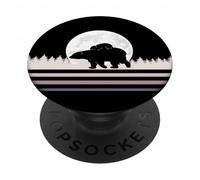 Oso con Luna Imprimir Silueta Animal Bosque PopSockets PopGrip Adhesivo