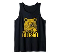 Oso de Alaska con Un Salmón Pescado Alaska Naturaleza Amante Vintage Camiseta sin Mangas