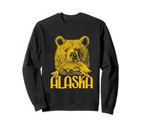Oso de Alaska con Un Salmón Pescado Alaska Naturaleza Amante Vintage Sudadera