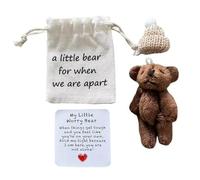 Oso de bolsillo para regalo de larga distancia con texto en inglés "I Love You/Couple Memorial/Missing You Gift (we are Apart)Apoyo emocional | Tarjeta inspiradora | Regalos de bolsillo para