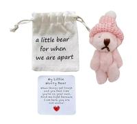 Oso de bolsillo para regalo de larga distancia con texto en inglés "I Love You/Couple Memorial/Missing You Gift (we are Apart)Apoyo emocional | Tarjeta inspiradora | Regalos de bolsillo para