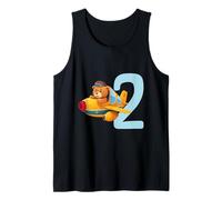 Oso de cumpleaños para niños en avión 2 años niño número edad Camiseta sin Mangas
