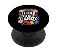 Oso de gomitas I Love To Eat Candy Lollipop PopSockets PopGrip Adhesivo
