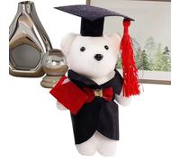 Oso de graduación 2025 - Animal de graduación, muñeca de posición sentada para hacer ramos, suministros para profesores universitarios, estudiantes, fotos de jardín de infantes