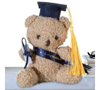 Oso De Graduación - Peluche De Peluche De 13 Cm Con Gorro Académico | Juguete de recuerdo de doctorado de licenciatura | Ceremonia de muñeca de algodón suave presente niños estudiante memoria escritor