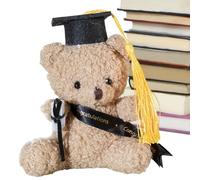 Oso De Graduación - Peluche De Peluche De 13 Cm Con Gorro Académico | Juguete de recuerdo de doctorado de licenciatura | Ceremonia de muñeca de algodón suave presente niños estudiante memoria escritor