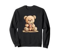 Oso de peluche acogedor disfrutando de una taza cálida para niños y niñas Sudadera