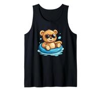 Oso de Peluche Amante del Agua en un Anillo Flotante Camiseta sin Mangas