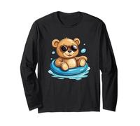 Oso de Peluche Amante del Agua en un Anillo Flotante Manga Larga