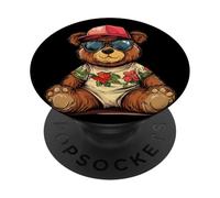 Oso de peluche con cierre a presión para un ambiente fresco PopSockets PopGrip Adhesivo