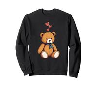 Oso de peluche con corazón lindo oso de peluche amor dibujo Sudadera
