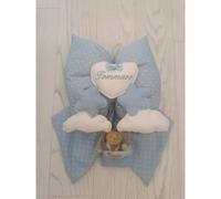 Oso de peluche con lazo azul de nacimiento en forma de nube BabyChic