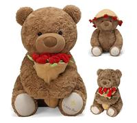 Oso de Peluche con Rosa, Osito de Peluche, Oso de Peluche con Ramo de Rosas, Teddy Bear Plush, Adorable Oso de Peluche de Feliz Cumpleaños, Stuffed Teddy Bear, Regalo para Navidad, San Valentín
