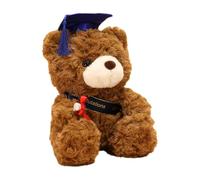Oso De Peluche De Graduación - Oso De Graduación Marrón - Peluche De Peluche Con Gorra Y Vestido | Regalo De Recuerdo Para La Clase 2025 | De Peluche Para El Día Pasado, La Escuela Infantil, El Li
