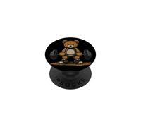 Oso de Peluche Deportivo con Pesas de Gimnasio para fanáticos de Peso Muerto PopSockets PopGrip Adhesivo
