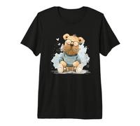 Oso de Peluche Divertido con Barba para Padres y papás Camiseta Premium