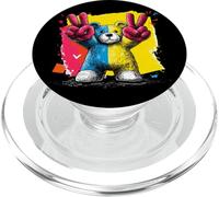 Oso de Peluche Doble Paz Graffiti Pop Arte gráfico Cartel Animal PopSockets PopGrip para MagSafe