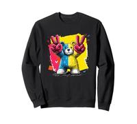 Oso de Peluche Doble Paz Graffiti Pop Arte gráfico Cartel Animal Sudadera