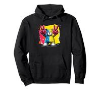 Oso de Peluche Doble Paz Graffiti Pop Arte gráfico Cartel Animal Sudadera con Capucha