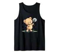 Oso de peluche dulce con diente de león para amantes de la naturaleza Camiseta sin Mangas