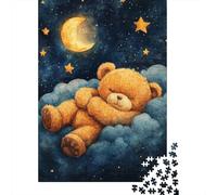 Oso de Peluche en Nube Puzzle de 1000 Piezas Papel para Adultos Cielo Nocturno Puzzle para Toda la Familia 52x38cm/1000pcs