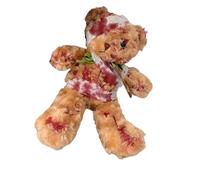 Oso de peluche herido de terror con colgante gótico espantoso, exhibiciones embrujadas, decoración única de fiesta de Halloween, coleccionable