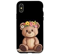 Oso de peluche juguetón que florece con estilo Carcasa para iPhone X/XS