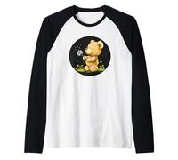 Oso de peluche mágico con diente de león para amantes de la naturaleza Camiseta Manga Raglan