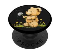 Oso de peluche mágico con diente de león para amantes de la naturaleza PopSockets PopGrip Adhesivo