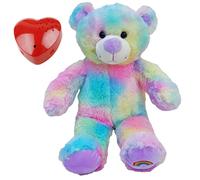 Oso de peluche mágico de arcoíris grabable, 40 cm, graba un mensaje de 60 segundos y envía un oso - Oso de corazón bebé