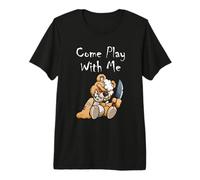Oso de Peluche Malvado de Miedo Ven a Jugar Conmigo Lindo Oso de Halloween Camiseta Premium