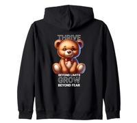 Oso de Peluche Motivacional: prospera más allá de los límites y Crece Sudadera con Capucha
