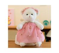 Oso de peluche rosa de 22 cm/8,66 pulgadas, estilo pintura de Monet, cuento de hadas, vestido de flores, regalo