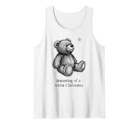 Oso de Peluche soñando con una Navidad Blanca Linda Camiseta sin Mangas