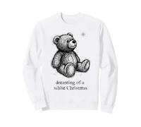 Oso de Peluche soñando con una Navidad Blanca Linda Sudadera