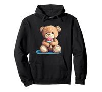 Oso de peluche sonriente ama un helado para niños y niñas Sudadera con Capucha