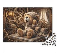 Oso de Peluche SteampunkRompecabezas DIY De 1000 Piezas Cartón Grueso Dormitorio de Engranajes Actividad Cerebral Familia, Actividad Indoor, Especial para Hobbyistas 52x38cm/1000pcs